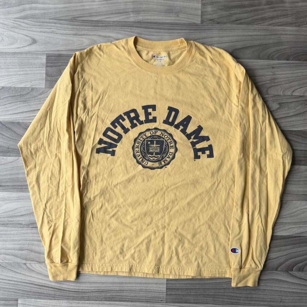 Champion Notre Dame Fighting Irish Long Sleeve T-Shirt Mens Medium